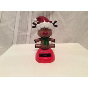 Fun Christmas Solar Dancer Merry Little Reindeer Decoration Dashboard Toy